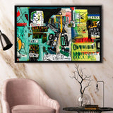 Graffiti Street Art Framed Canvas Prints Wall Art Decor, Framed Picture, Floating Frame