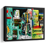 Graffiti Street Art Framed Canvas Prints Wall Art Decor, Framed Picture, Floating Frame