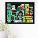 Graffiti Street Art Framed Canvas Prints Wall Art Decor, Framed Picture, Floating Frame