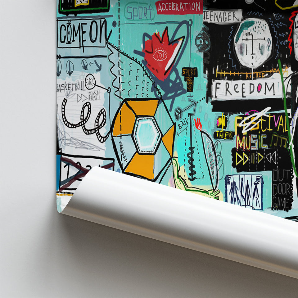 Graffiti Art Print Abstract Poster Prints Wall Art Decor, Unframe, Poster Art