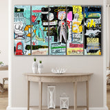 Graffiti Art Print Abstract 5 Piece B Canvas Prints Wall Art, Multi Panels,Large Canvas