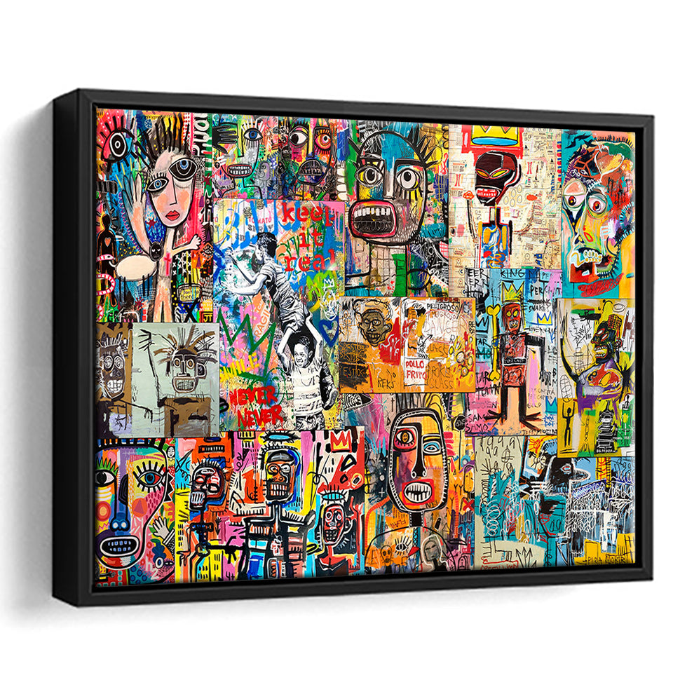 Graffiti Canvas Modern Graffiti Art Framed Canvas Prints Wall Art Decor, Framed Picture, Floating Frame