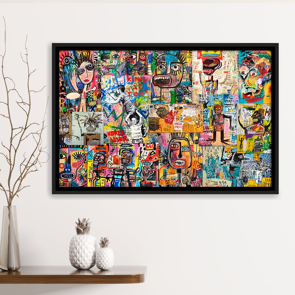 Graffiti Canvas Modern Graffiti Art Framed Canvas Prints Wall Art Decor, Framed Picture, Floating Frame