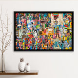 Graffiti Canvas Modern Graffiti Art Framed Canvas Prints Wall Art Decor, Framed Picture, Floating Frame