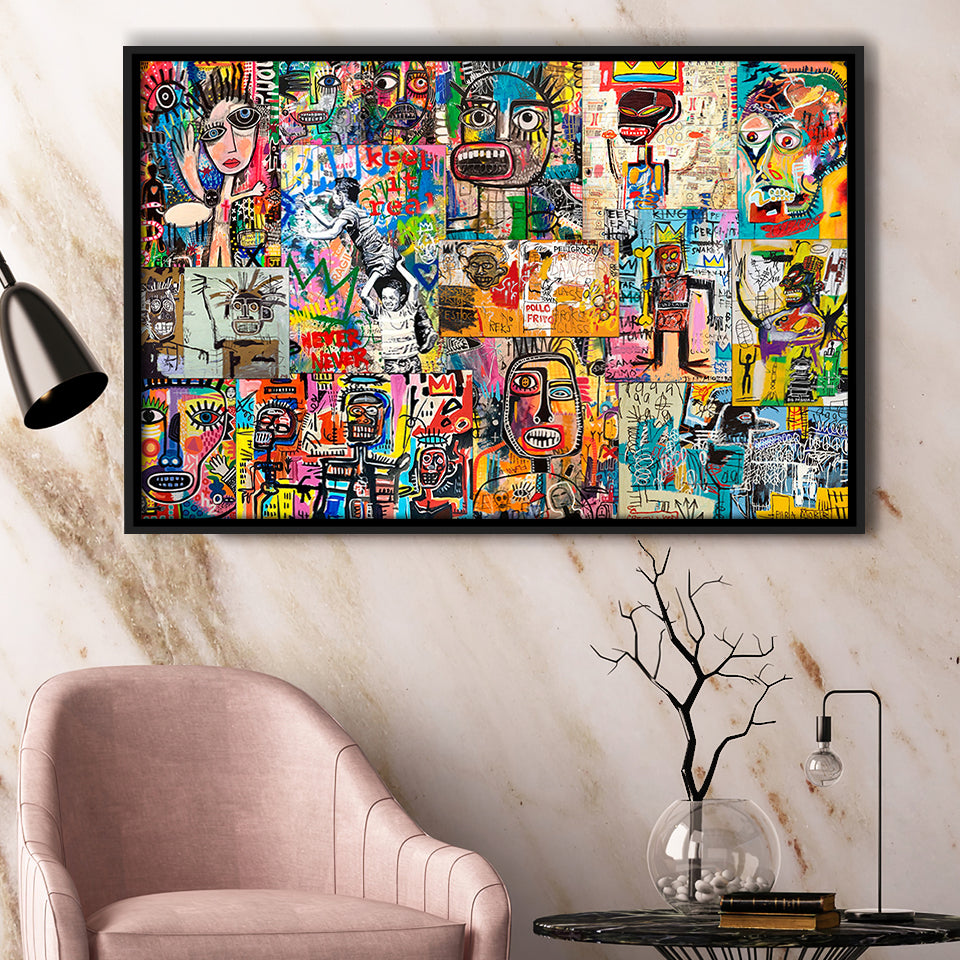 Graffiti Canvas Modern Graffiti Art Framed Canvas Prints Wall Art Decor, Framed Picture, Floating Frame