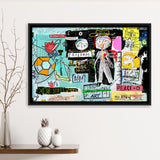 Graffiti Abstract Art Framed Canvas Prints Wall Art Home Decor - Painting Canvas, Black Frame, Framed Picture