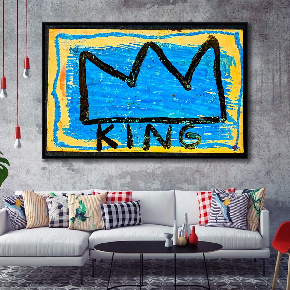 Graffiti Crown Framed Canvas Prints Wall Art Decor, Framed Picture, Floating Frame