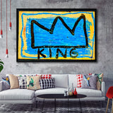 Graffiti Crown Framed Canvas Prints Wall Art Decor, Framed Picture, Floating Frame