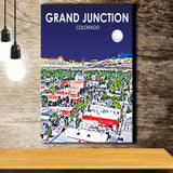 Grand Junction Colorado Art Night Landscape ,City Art Print, Large Canvas, Canvas Print Wall Art Home Decor