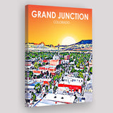 Grand Junction Colorado Art Sunset Landscape ,City Art Print, Large Canvas, Canvas Print Wall Art Home Decor