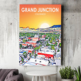 Grand Junction Colorado Art Sunset Landscape ,City Art Print, Large Canvas, Canvas Print Wall Art Home Decor