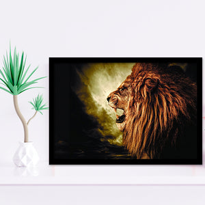 Grand Lion Howl Framed Art Prints Wall Decor - Painting Art, Black Frame, Home Decor, Prints for Sale
