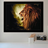 Grand Lion Howl Framed Art Prints Wall Decor - Painting Art, Black Frame, Home Decor, Prints for Sale