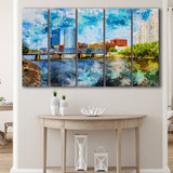 Grand Rapids 5 Piece B Canvas Prints Wall Art Decor, Multi Panels,Large Canvas, Home Decor
