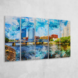 Grand Rapids 5 Piece B Canvas Prints Wall Art Decor, Multi Panels,Large Canvas, Home Decor