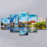 Grand Rapids 5 Pieces Canvas Prints Wall Art Decor - Painting Canvas, Mixed Canvas, Multi Panels