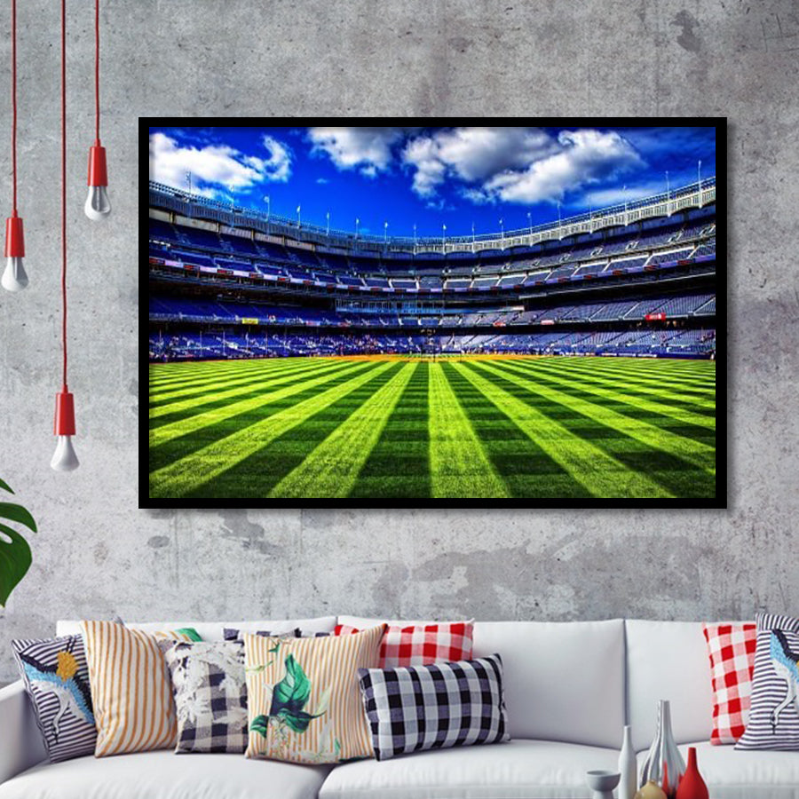 Grass Yankee Stadium, Stadium Canvas, Sport Art, Gift for him, Framed Art Prints Wall Art Decor, Framed Picture
