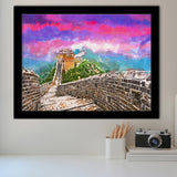 Great Wall China Jinshanling Section City Art Watercolor Framed Art Prints Wall Art Decor,Framed Picture