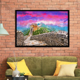 Great Wall China Jinshanling Section City Art Watercolor Framed Art Prints Wall Art Decor,Framed Picture
