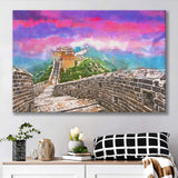 Great Wall China Jinshanling Section City Art Watercolor Canvas Prints Wall Art Home Decor, Large Canvas