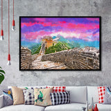 Great Wall China Jinshanling Section City Art Watercolor Framed Art Prints Wall Art Decor,Framed Picture