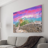Great Wall China Jinshanling Section City Art Watercolor Canvas Prints Wall Art Home Decor, Large Canvas