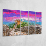 Great Wall China Jinshanling Section 5 Pieces Extra Large Canvas Prints Wall Art Home Decor