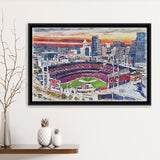 Great American Ball Park Cincinnati Watercolor, Sport Art Prints Fan Gift, Framed Canvas Prints Wall Art Decor