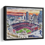 Great American Ball Park Cincinnati Watercolor, Sport Art Prints Fan Gift, Framed Canvas Prints Wall Art Decor