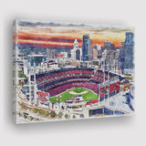 Great American Ball Park Cincinnati Watercolor, Sport Art Prints Fan Gift, Canvas Prints Wall Art Decor