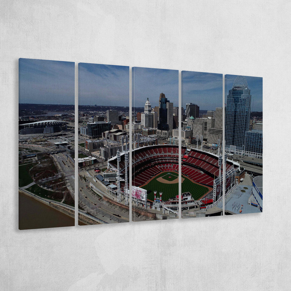 Great American Ball Park, Stadium Canvas, Sport Art, Gift for him, Multi Panels B, Canvas Prints Wall Art Decor