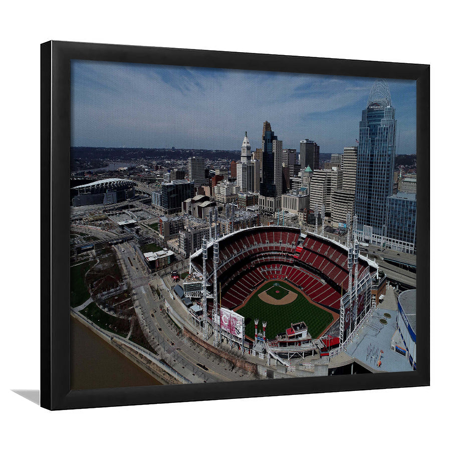 Great American Ball Park, Stadium Canvas, Sport Art, Gift for him, Framed Art Prints Wall Art Decor, Framed Picture
