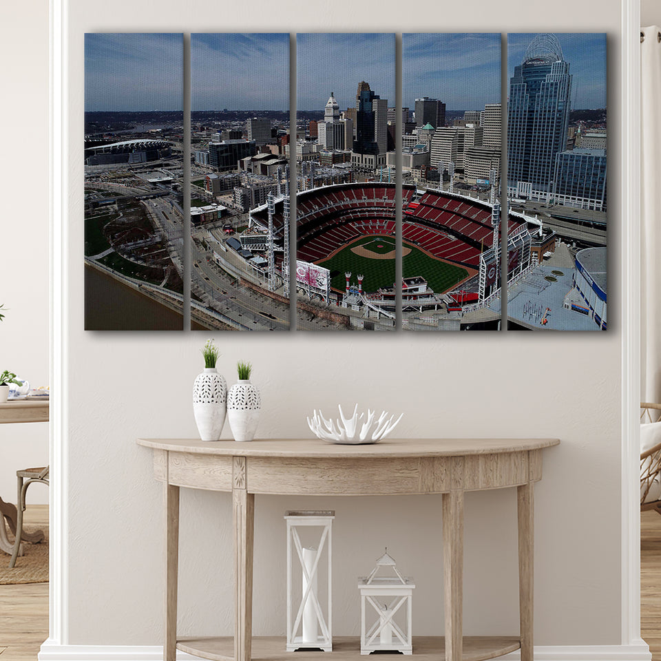 Great American Ball Park, Stadium Canvas, Sport Art, Gift for him, Multi Panels B, Canvas Prints Wall Art Decor