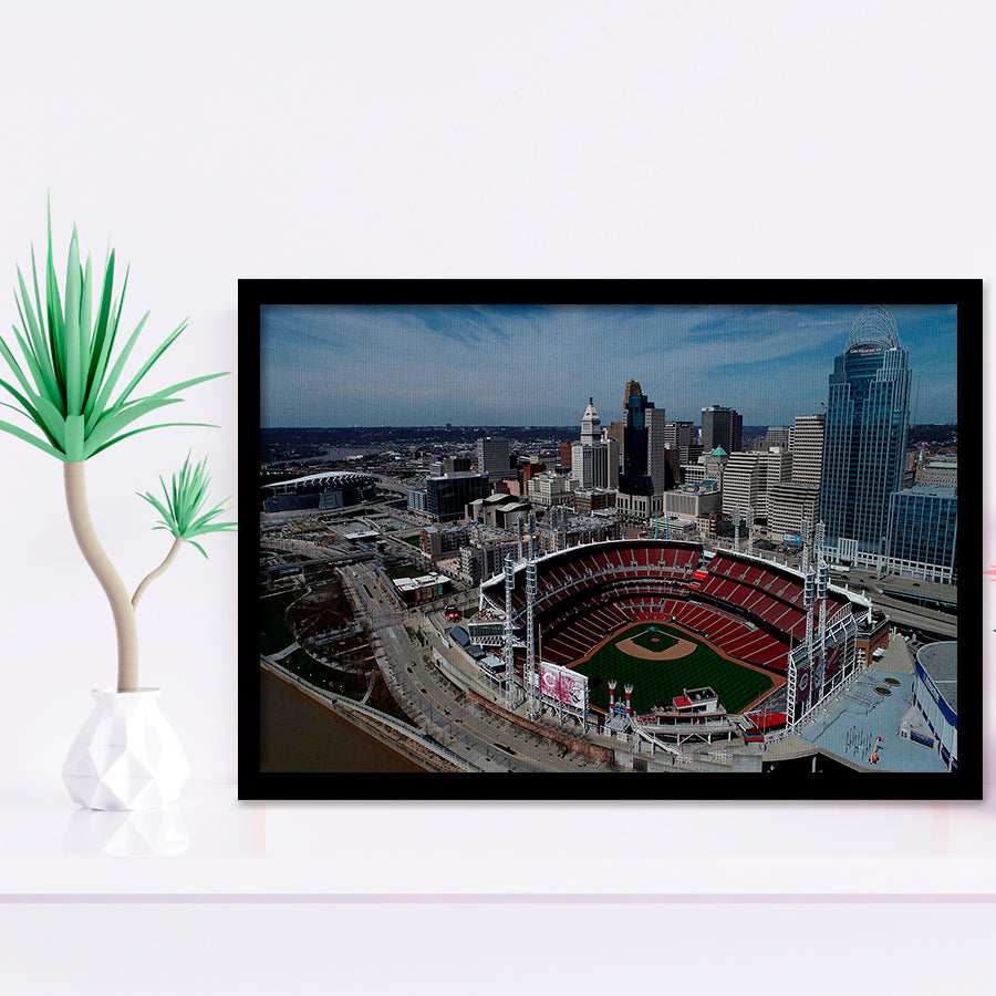 Great American Ball Park, Stadium Canvas, Sport Art, Gift for him, Framed Art Prints Wall Art Decor, Framed Picture