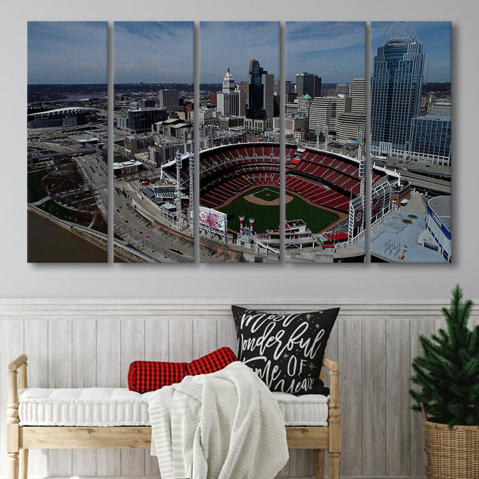 Great American Ball Park, Stadium Canvas, Sport Art, Gift for him, Multi Panels B, Canvas Prints Wall Art Decor