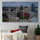 Great American Ball Park, Stadium Canvas, Sport Art, Gift for him, Multi Panels B, Canvas Prints Wall Art Decor