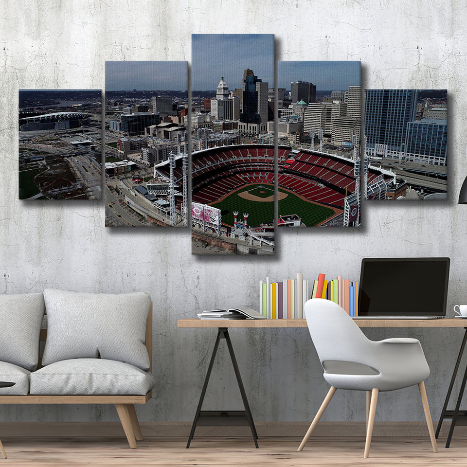 Great American Ball Park, Stadium Canvas, Sport Art, Large Canvas, Multi Panels, Canvas Prints Wall Art Decor