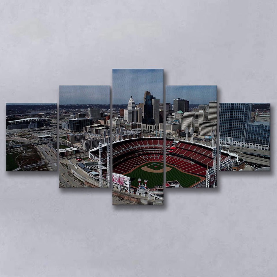 Great American Ball Park, Stadium Canvas, Sport Art, Large Canvas, Multi Panels, Canvas Prints Wall Art Decor