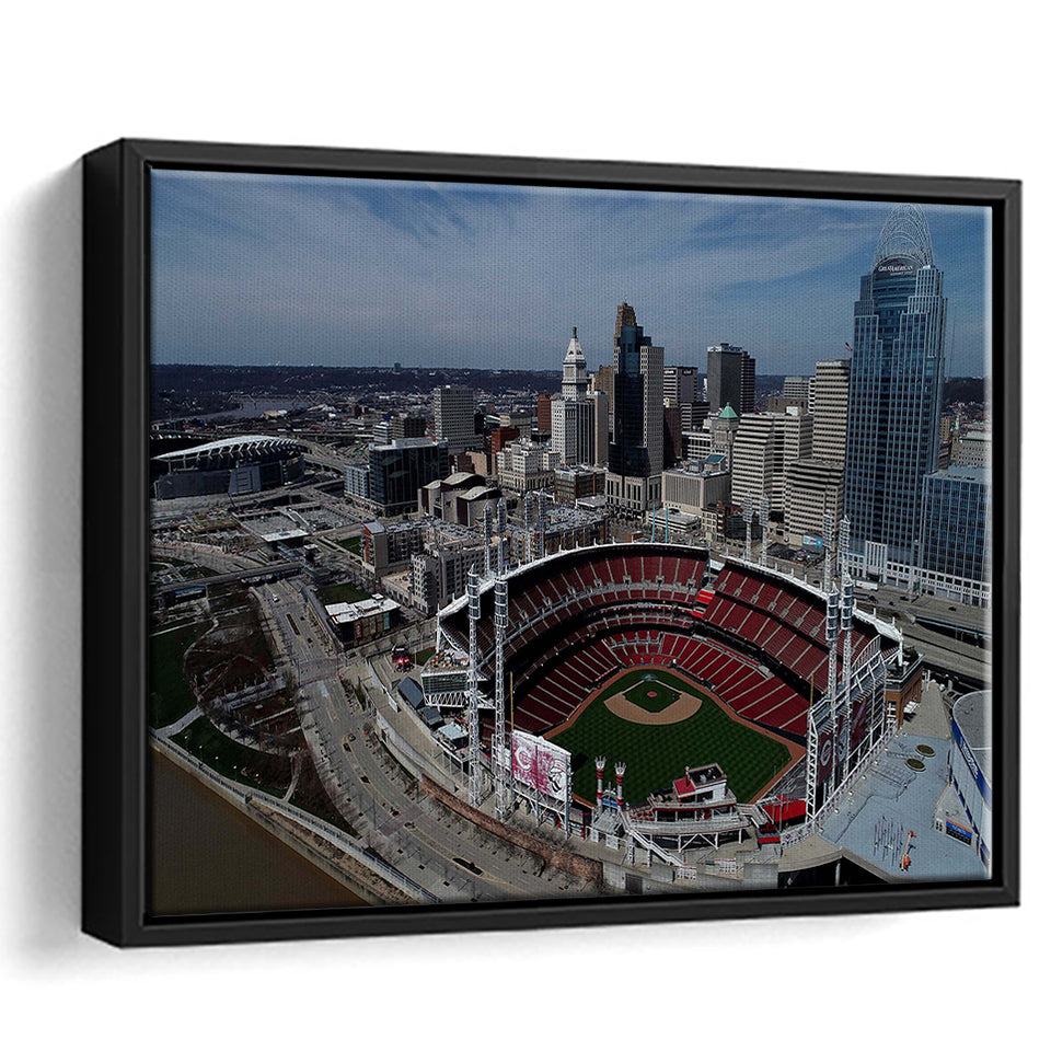 Great American Ball Park, Stadium Canvas, Sport Art, Gift for him, Framed Canvas Prints Wall Art Decor, Framed Picture