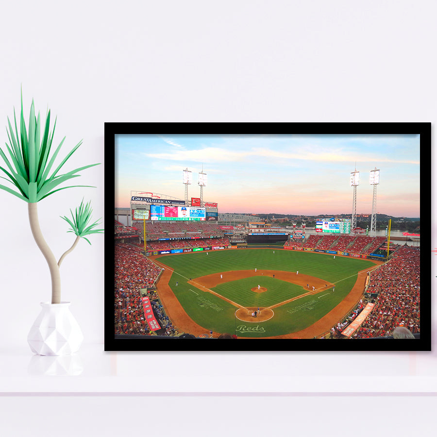 Great American Ball Park In Ohio Framed Art Prints Wall Decor - Painting Prints, Wall Art, Framed Picture, Black Frame