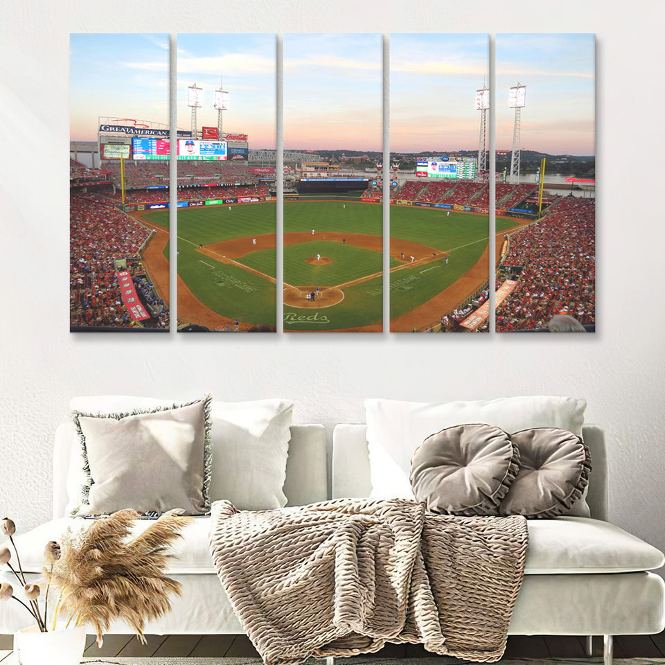 Great American Ball Park In Ohio 5 Pieces B Canvas Prints Wall Art - Painting Canvas, Multi Panel, Wall Decor, Canvas Art