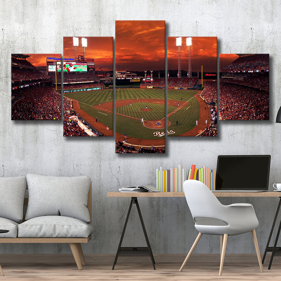Great American Ballpark, Stadium Canvas, Sport Art, Large Canvas, Multi Panels, Canvas Prints Wall Art Decor