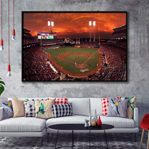Great American Ballpark, Stadium Canvas, Sport Art, Gift for him, Framed Canvas Prints Wall Art Decor, Framed Picture