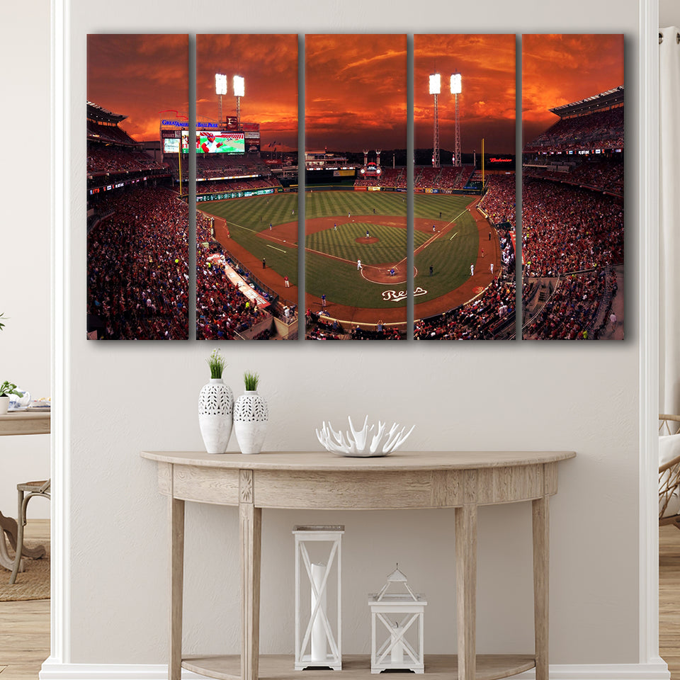 Great American Ballpark, Stadium Canvas, Sport Art, Gift for him, Multi Panels B, Canvas Prints Wall Art Decor