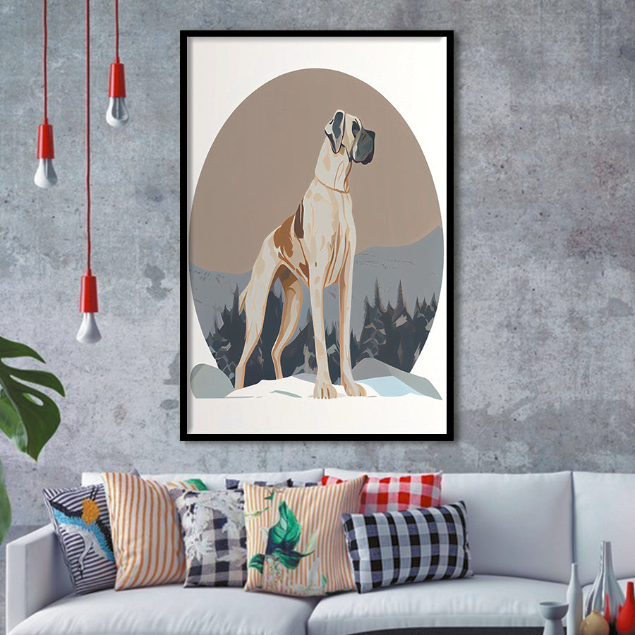 Great Dane Retro Art Print, City Art Print, Framed Art Print Wall Art Home Decor, Framed Picture