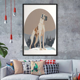 Great Dane Retro Art Print, City Art Print, Framed Art Print Wall Art Home Decor, Framed Picture