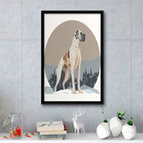 Great Dane Retro Art Print, Large Canvas, Framed Canvas Print Wall Art Home Decor, Floating Frame