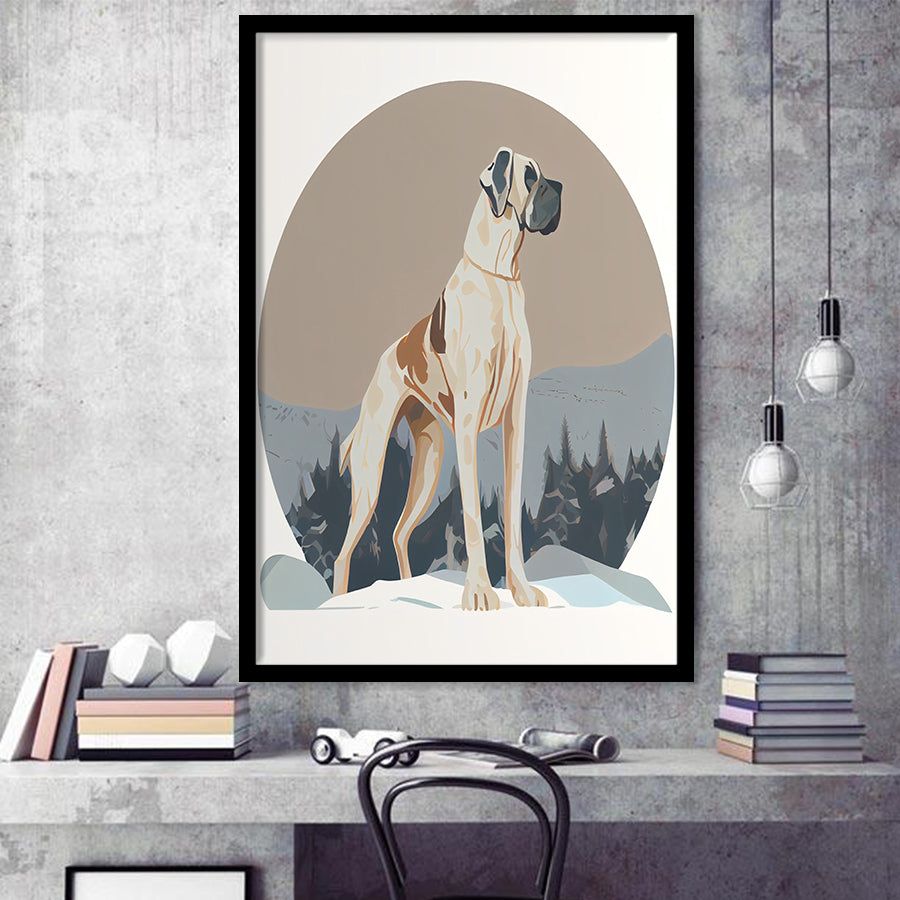 Great Dane Retro Art Print, City Art Print, Framed Art Print Wall Art Home Decor, Framed Picture