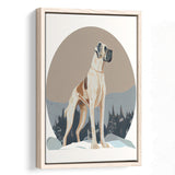 Great Dane Retro Art Print, Large Canvas, Framed Canvas Print Wall Art Home Decor, Floating Frame