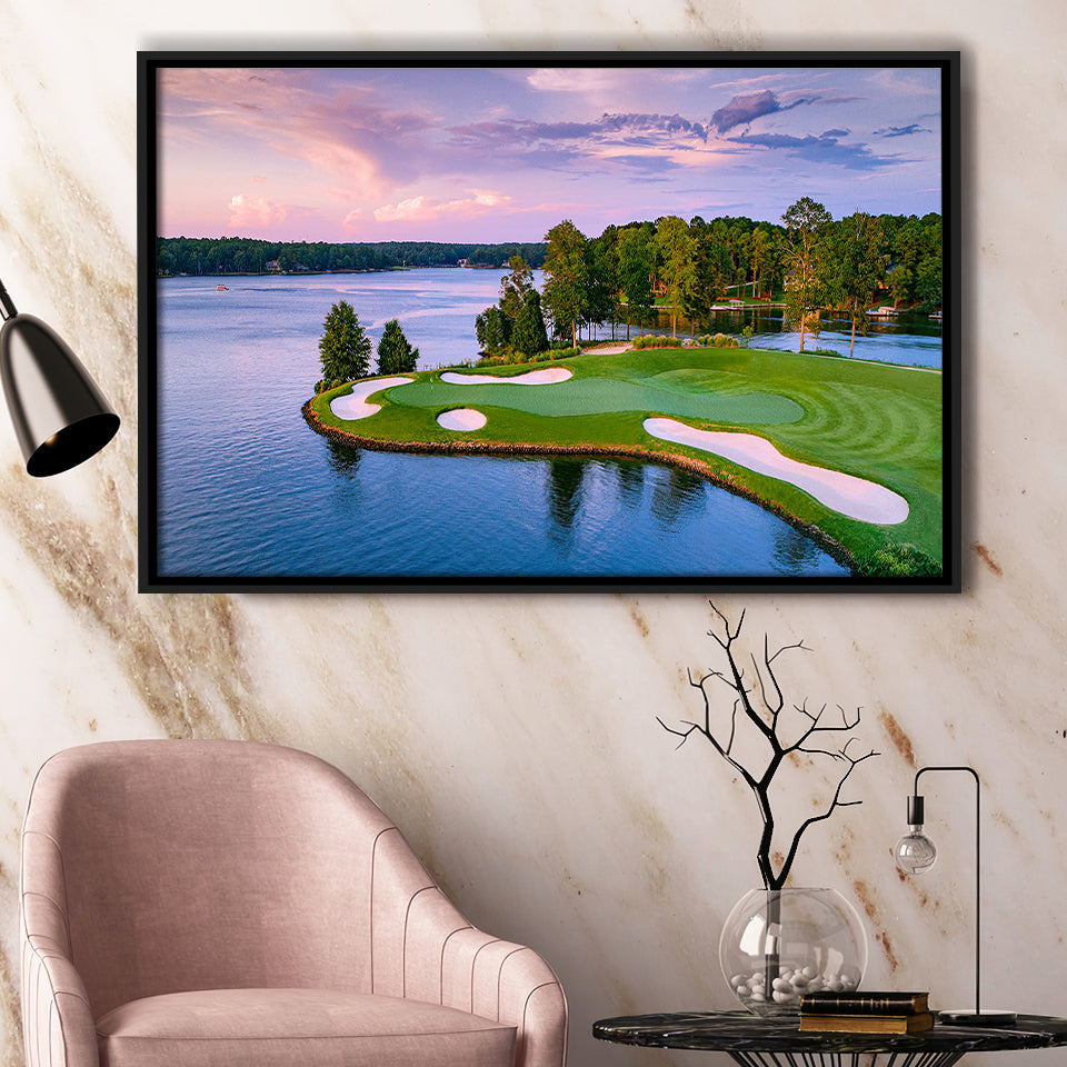 Great Waters At Reynolds Lake Oconee Golf Courses, Golf Art Print, Framed Canvas Prints Wall Art Decor, Floating Frame